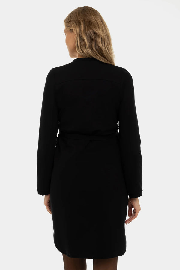 Еластична рокля за бременни и кърмещи - черна