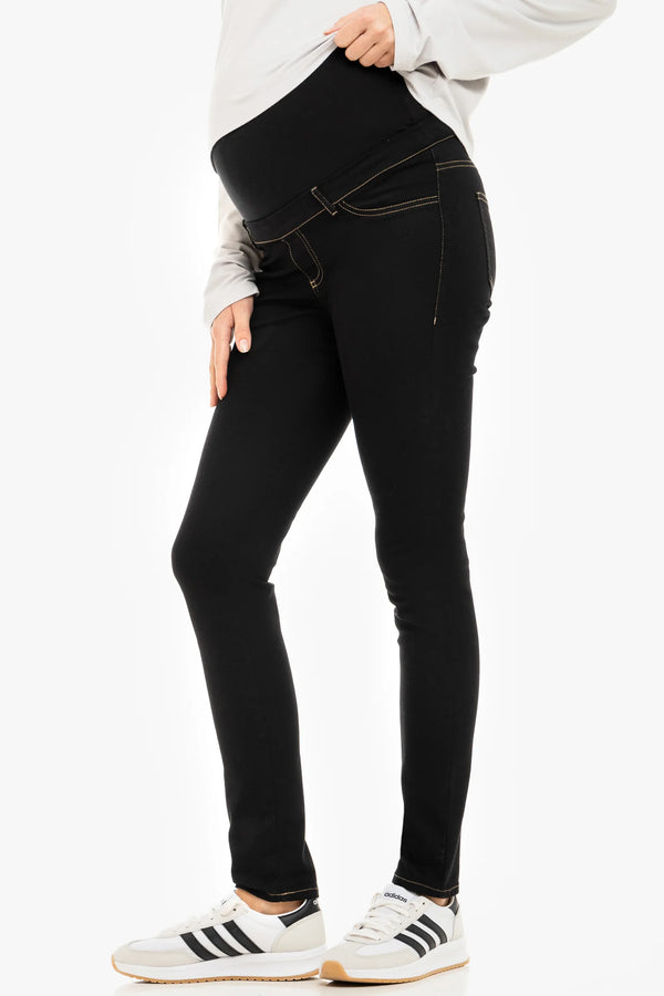 Еластични дънки за бременни със свалящ се колан