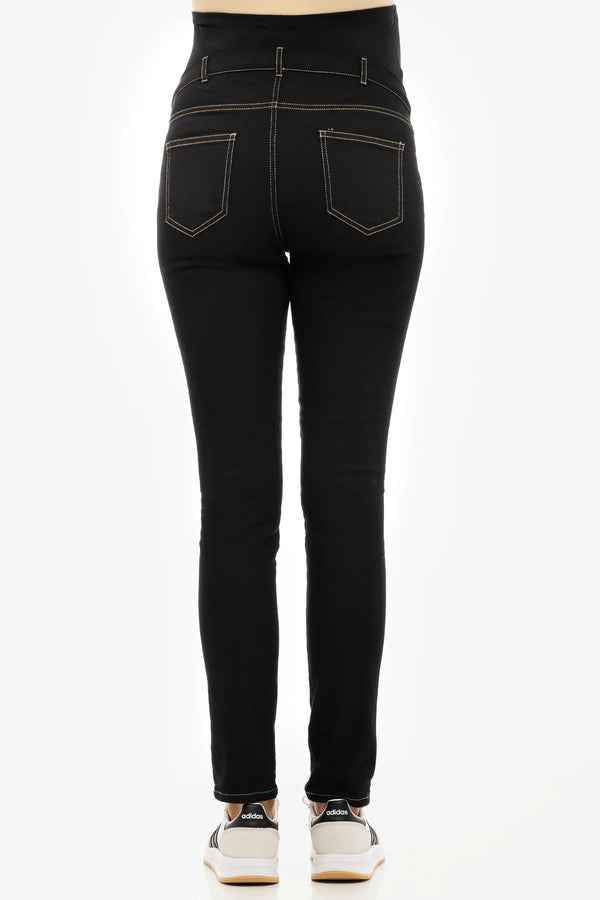 Еластични дънки за бременни със свалящ се колан