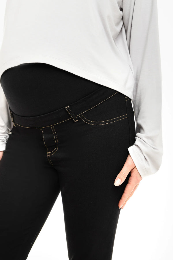 Еластични дънки за бременни със свалящ се колан