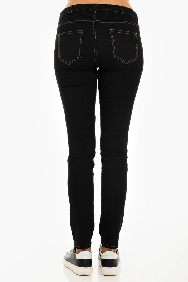 Еластични дънки за бременни със свалящ се колан