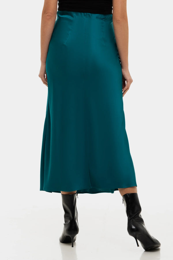 Сатенена пола за бременни - тюркоаз