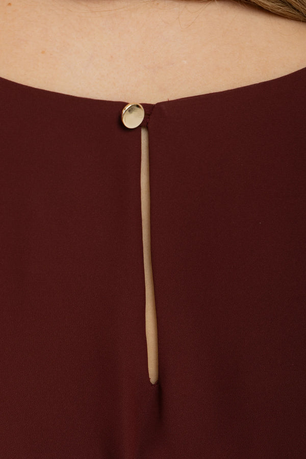 Официална плисирана рокля за бременни - кафява