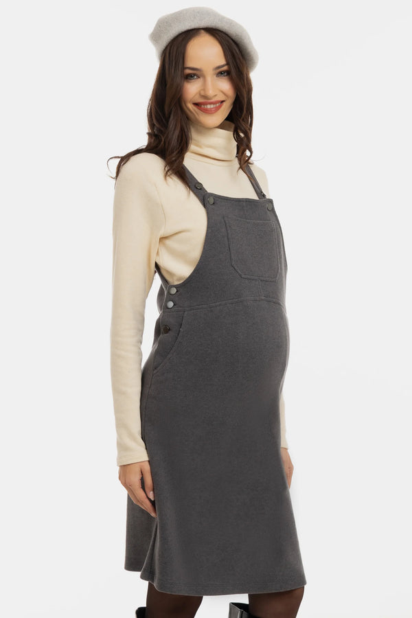 Плетен сукман за бременни и кърмещи - сив