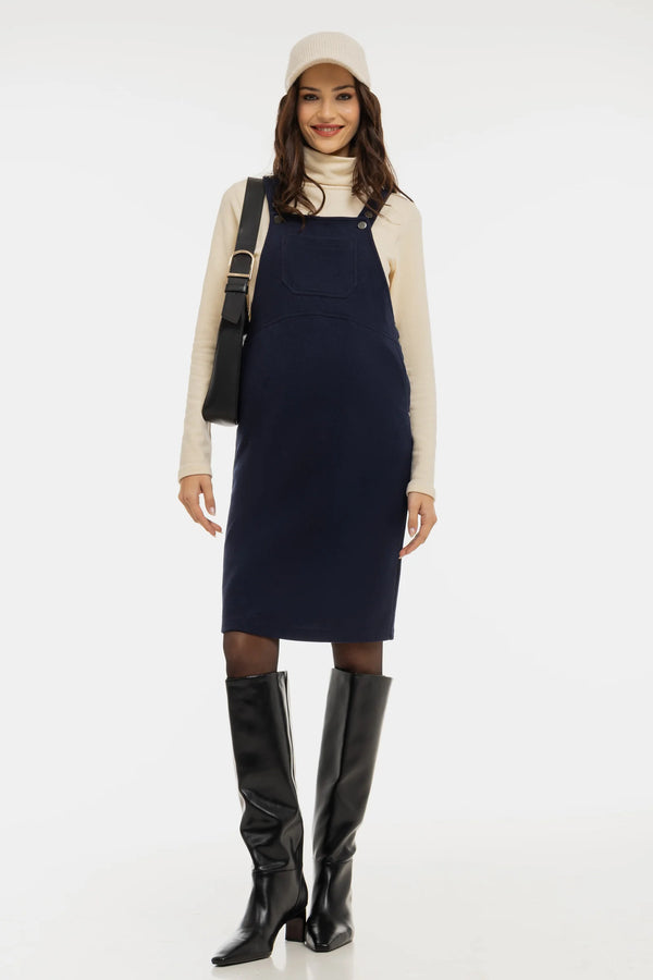 Плетен сукман за бременни и кърмещи - тъмносин