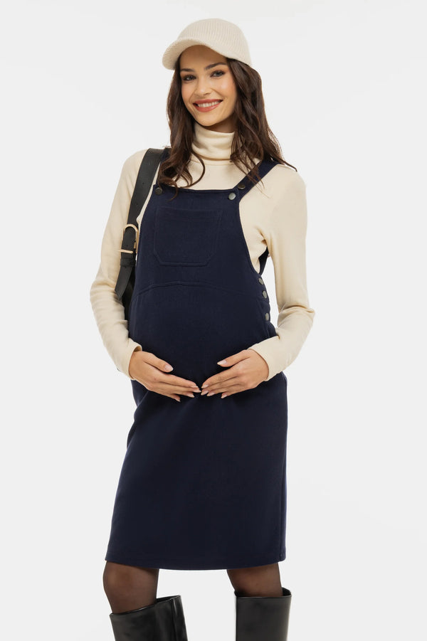 Плетен сукман за бременни и кърмещи - тъмносин