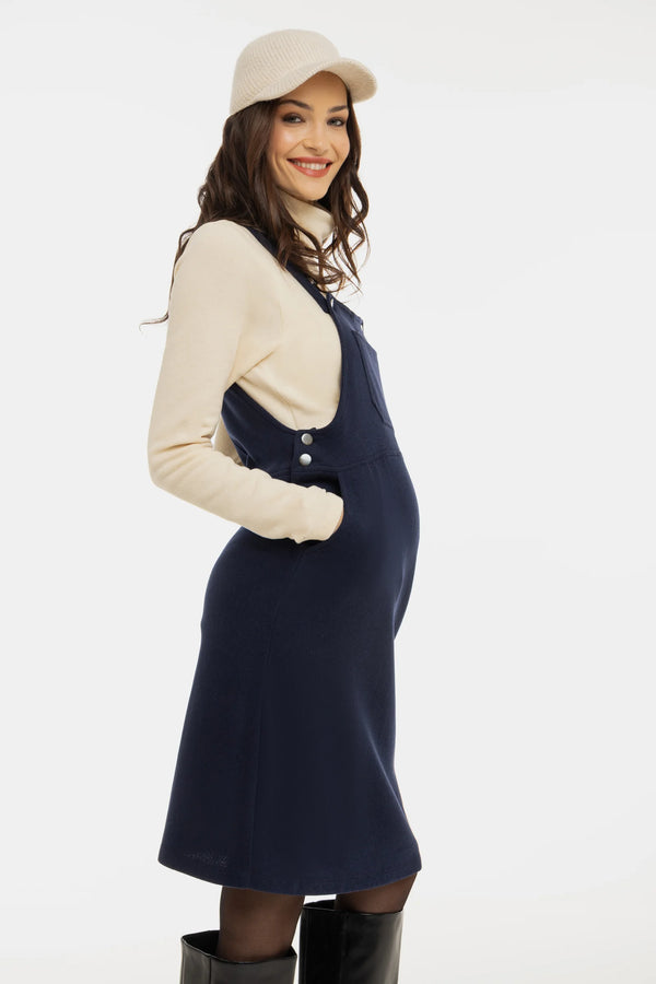 Плетен сукман за бременни и кърмещи - тъмносин