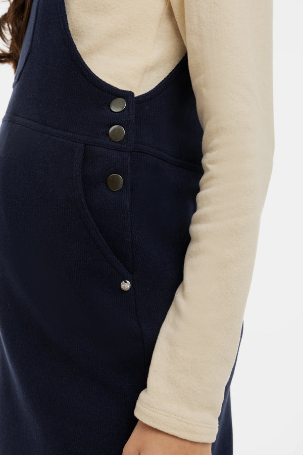 Плетен сукман за бременни и кърмещи - тъмносин