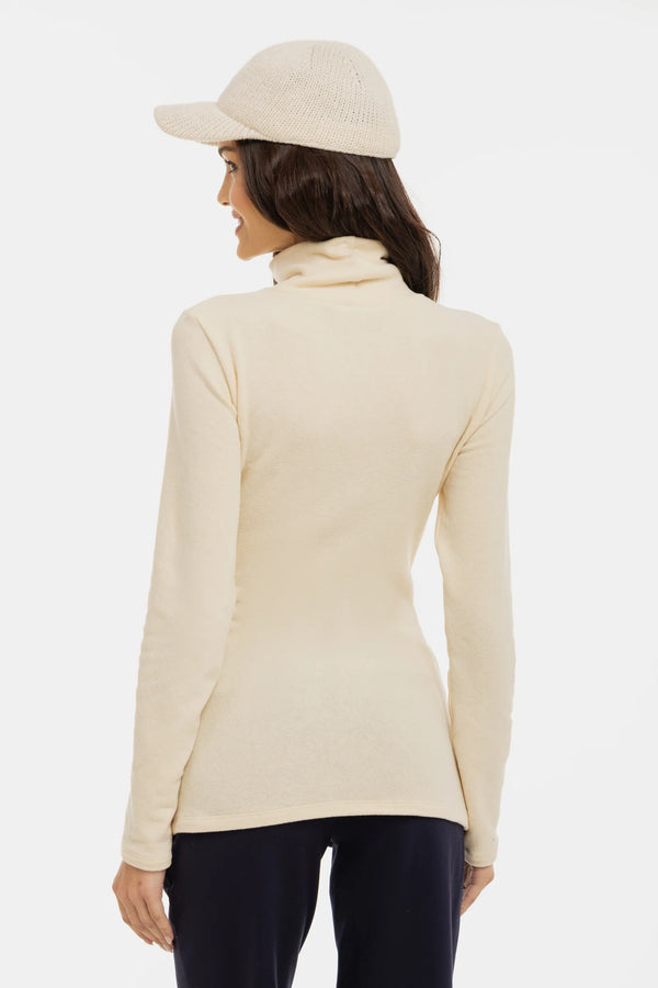 Пaмучен пуловер за бременни и кърмещи - екрю