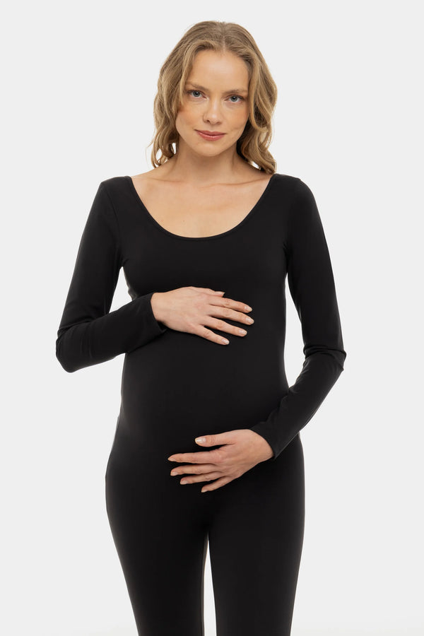 Оформящ гащеризон с дълъг ръкав за бременни