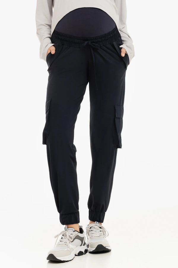 Тъмносин карго панталон за бременни