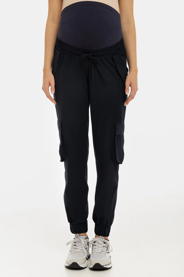 Тъмносин карго панталон за бременни