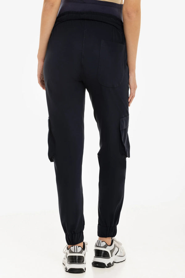 Тъмносин карго панталон за бременни