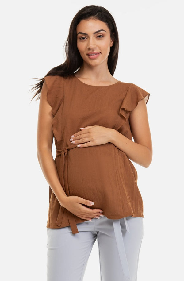 Блуза за бременни и кърмещи с ръкави с волани