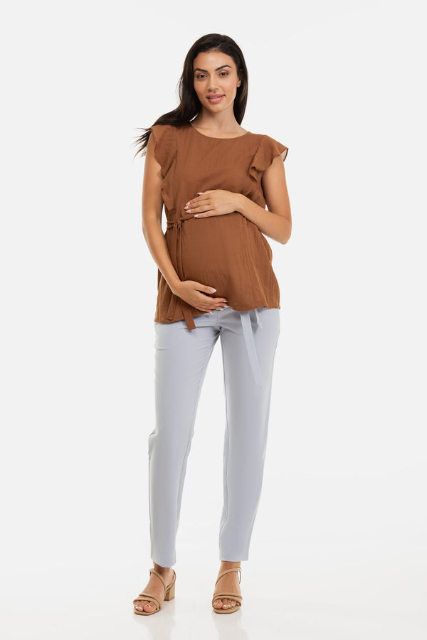 Блуза за бременни и кърмещи с ръкави с волани
