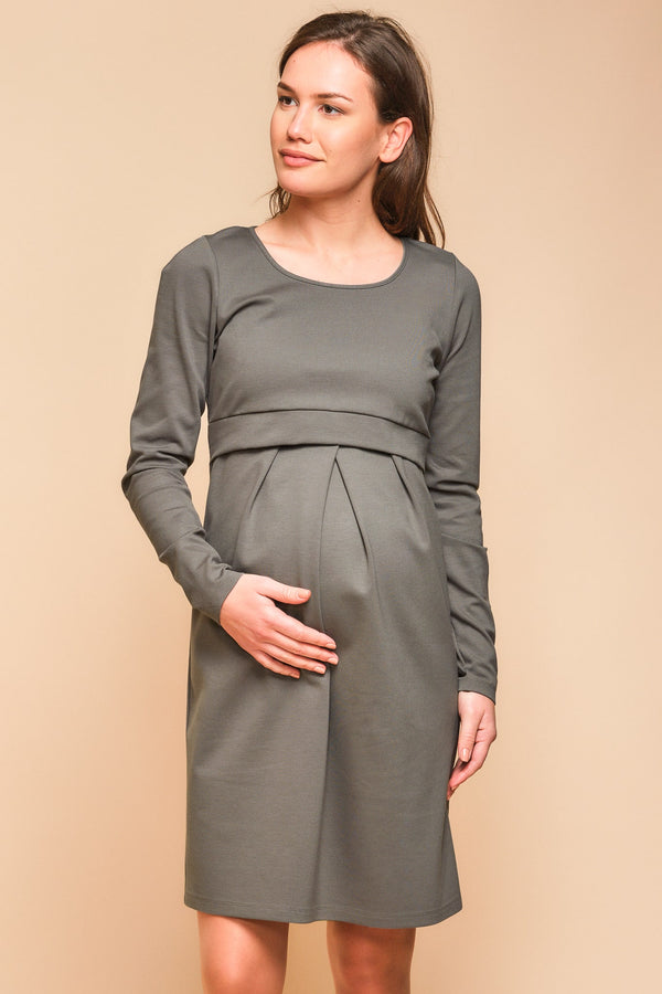 Елегантна рокля за бременни и кърмещи - каки