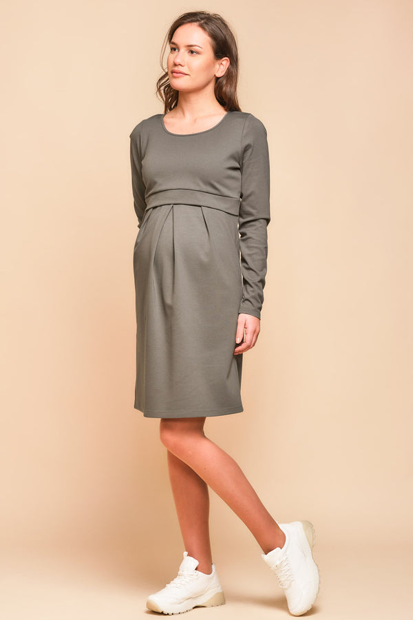 Елегантна рокля за бременни и кърмещи - каки