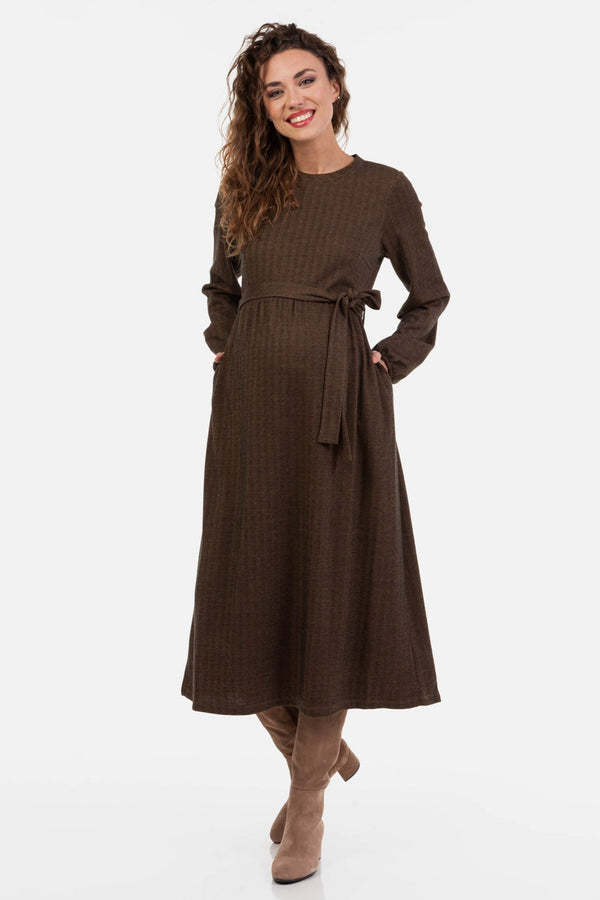 Елегантна дълга рокля за бременни