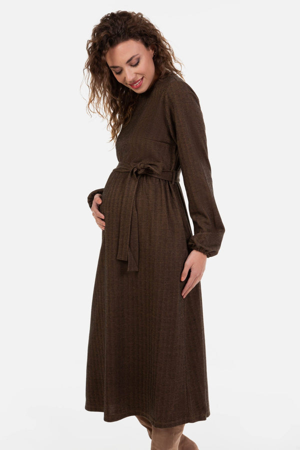 Елегантна дълга рокля за бременни