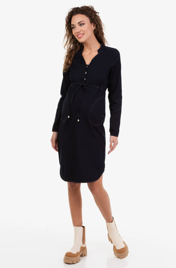 Дънкова рокля за бременни и кърмещи