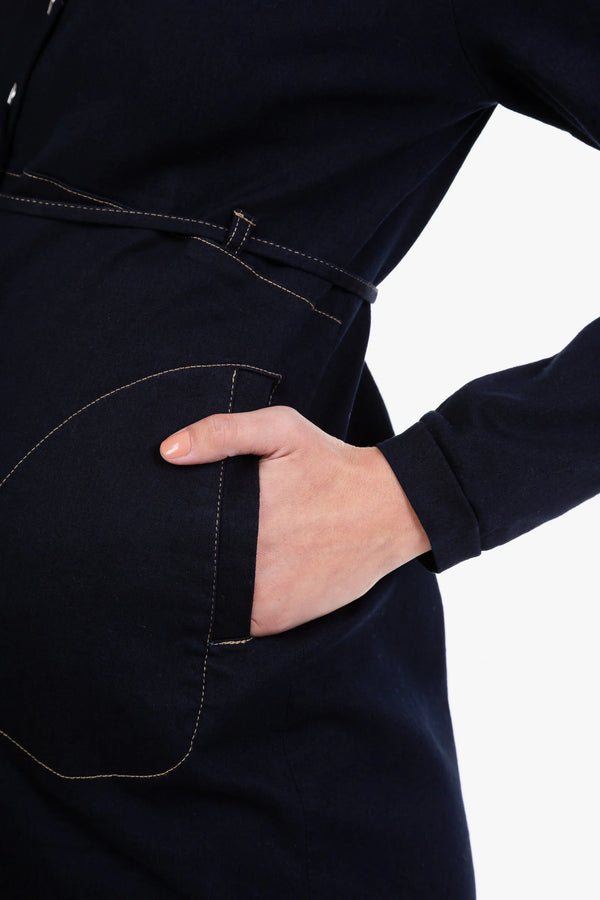 Дънкова рокля за бременни и кърмещи