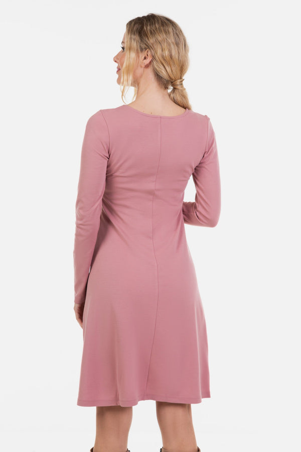 Елегантна рокля за бременни и кърмещи - пудра