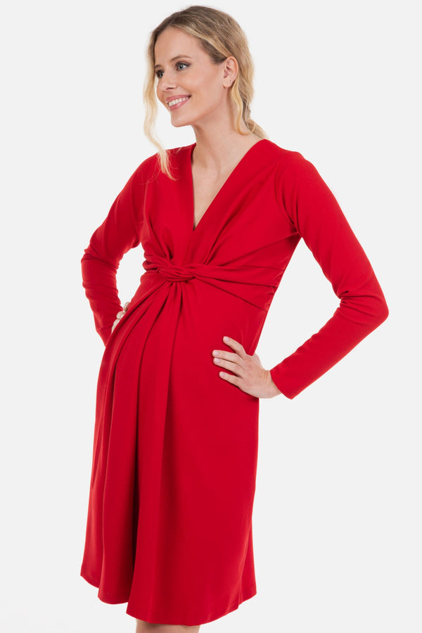 Елегантна рокля за бременни с възел