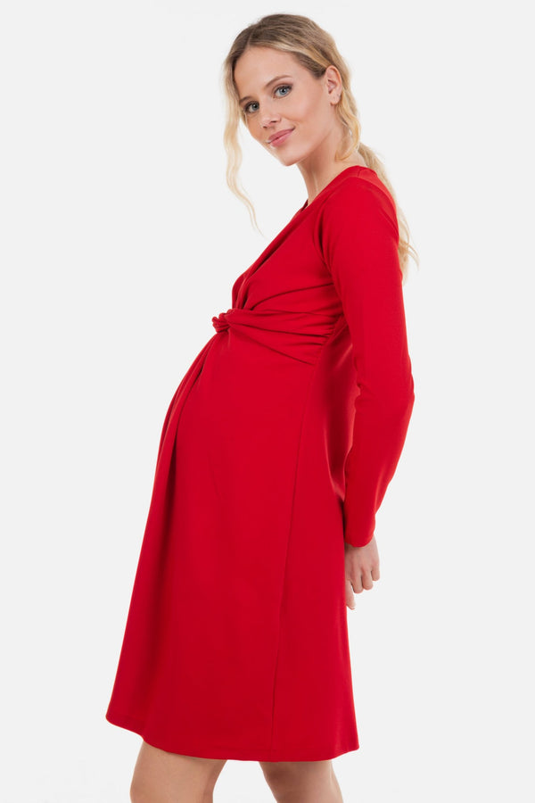 Елегантна рокля за бременни с възел