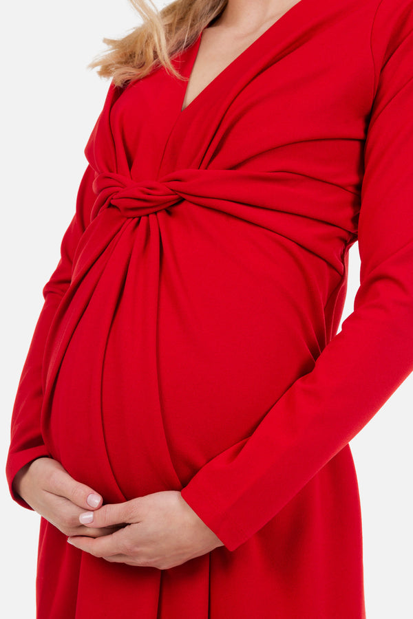 Елегантна рокля за бременни с възел