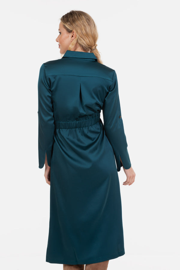 Дълга сатенирана рокля за бременни и кърмещи