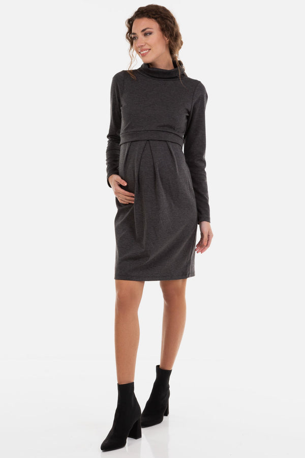 Рокля за бременни и кърмещи с поло