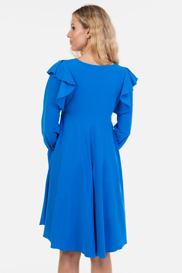 Ефирна рокля за бременни и кърмещи - синя