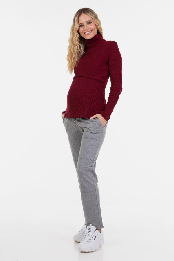 Спортен панталон за бременни - сив