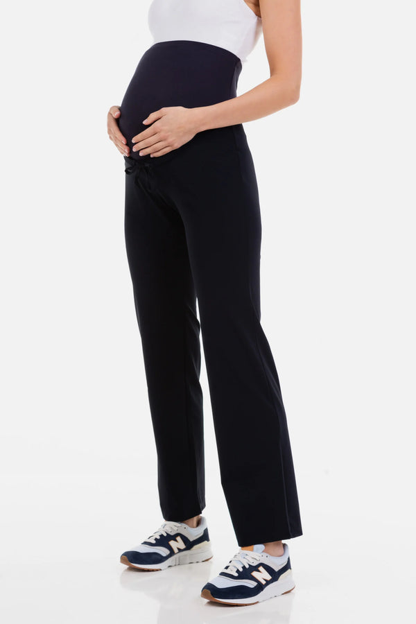 Спортно-елегантен панталон за бременни - тъмносин