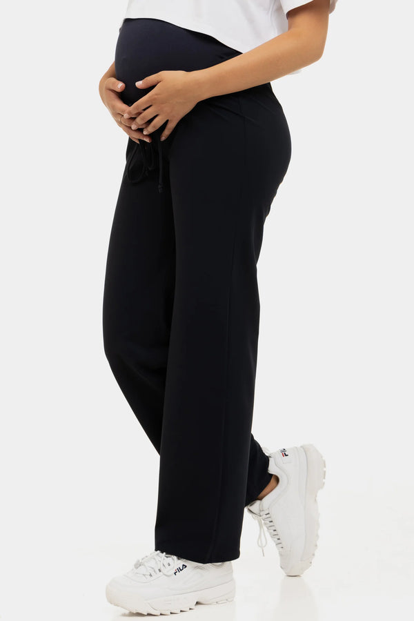Спортно-елегантен панталон за бременни - тъмносин