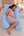U shaped blue pregnancy pillow