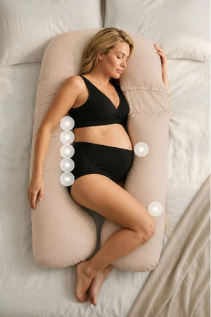 U shaped pregnancy pillow light beige
