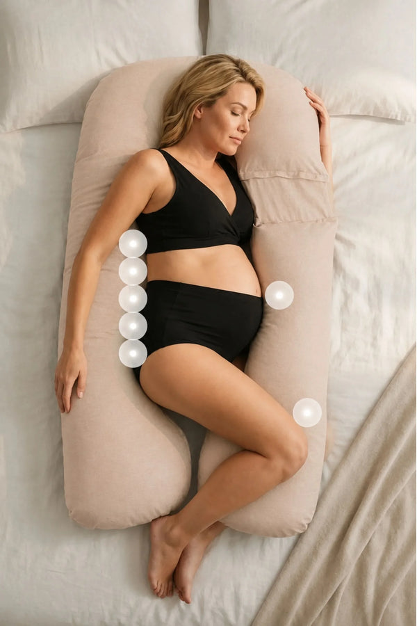 U shaped pregnancy pillow light beige