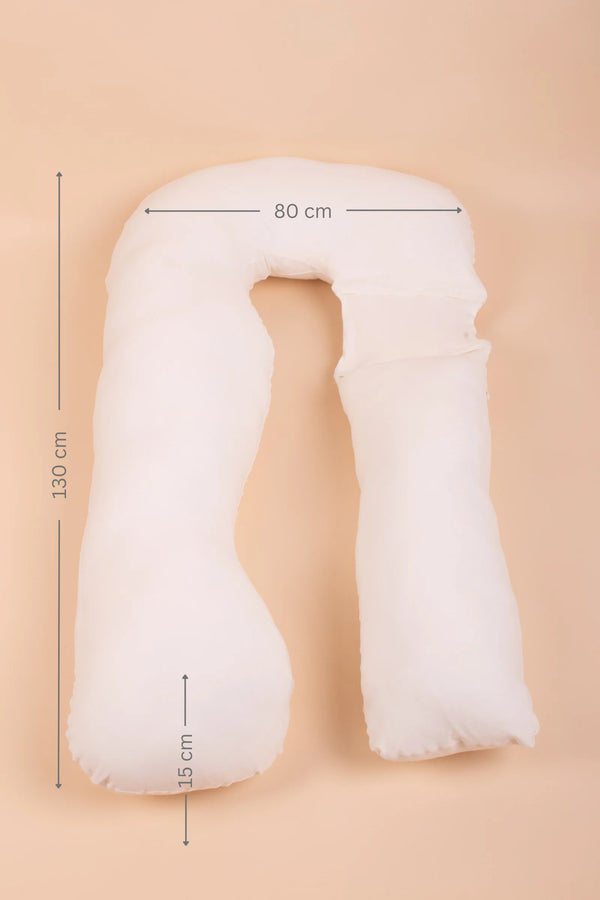 Възглавница за бременни 3 в 1 - органичен памук - екрю