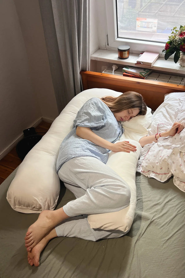 Възглавница за бременни 3 в 1 - органичен памук - екрю