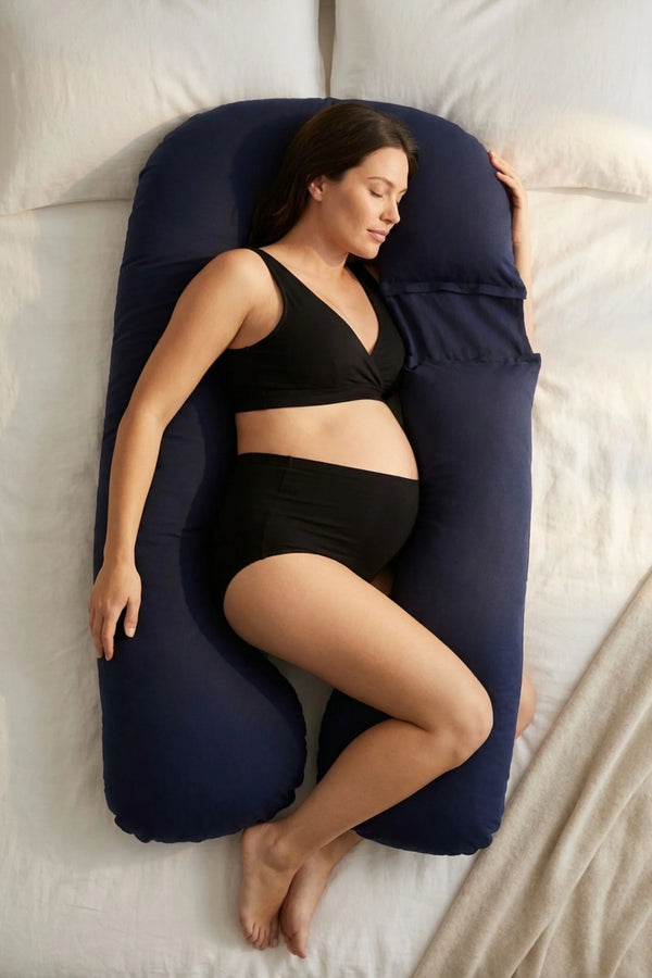 Възглавница за бременни и кърмене 3 в 1 - тъмносиня