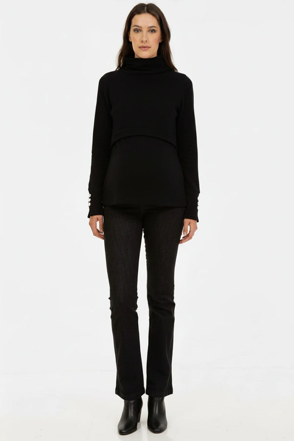 Тъмни дънки за бременни bootcut