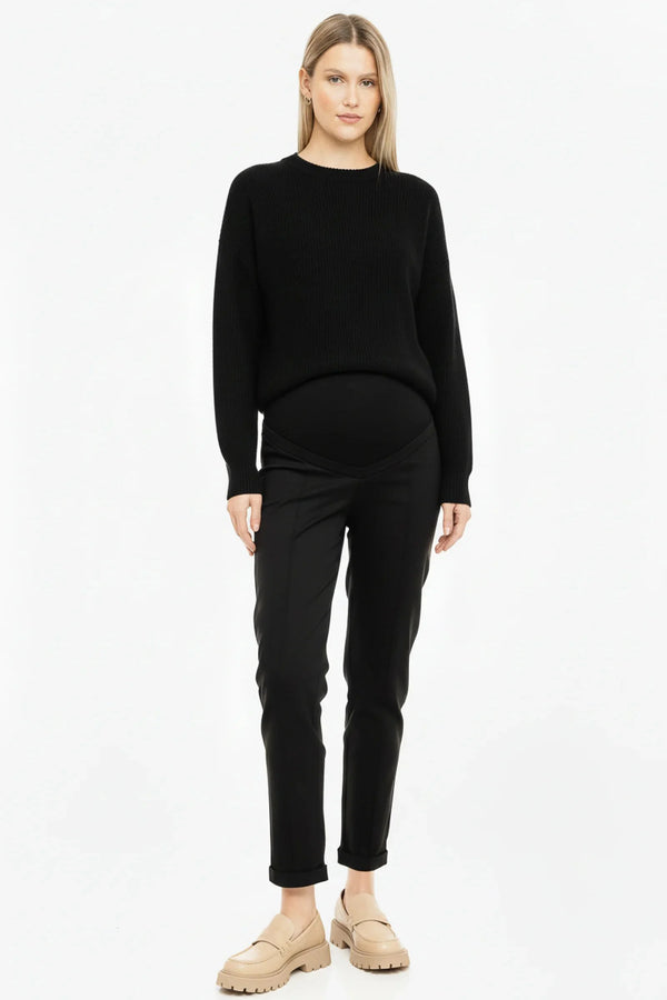 Памучен еластичен панталон за бременни