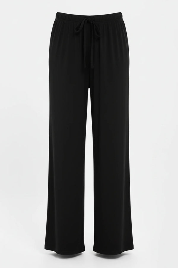 Мек разкроен панталон за бременни от модал - черен