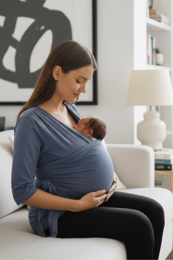 Блуза за контакт кожа до кожа - синя