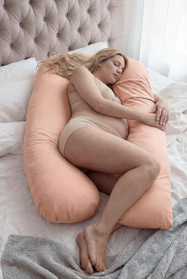 Възглавница за бременни и кърмене 3 в 1 - Конфети Праскова