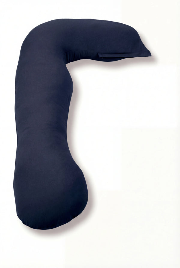 Възглавница за бременни и кърмене 3 в 1 - органичен памук - тъмносиня