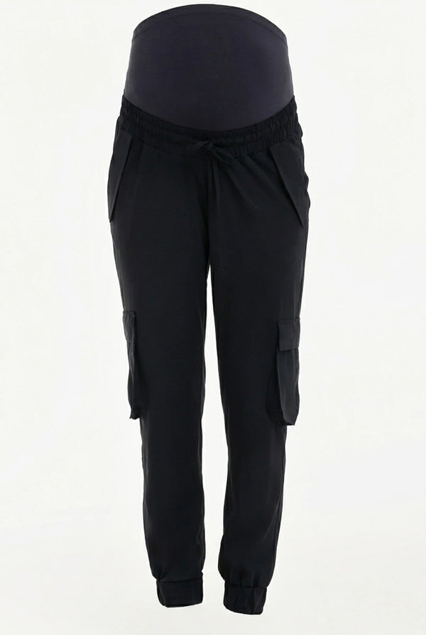 Тъмносин карго панталон за бременни