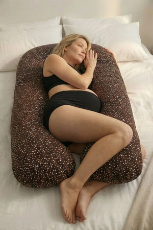 pregnancy pillow dots print pregnant woman