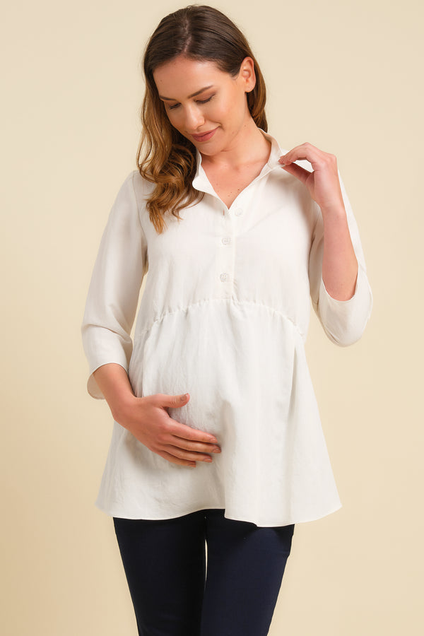 Риза за бременни и кърмещи от памучна смес